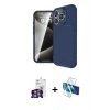 MARSİLYAN™- iPhone 16 Pro Max Kılıf Eksen Form Prime - Siyah 3D Antistatik Seramik Nano Ekran Koruyucu + Bilvis Titan Kamera Lens - GS