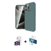 MARSİLYAN™- iPhone 16 Pro Max Kılıf Eksen Form Prime - Siyah 3D Antistatik Seramik Nano Ekran Koruyucu + Bilvis Titan Kamera Lens - GS