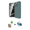 MARSİLYAN™- iPhone 16 Pro Max Kılıf Eksen Form Prime - Siyah 3D Antistatik Seramik Nano Ekran Koruyucu + Çöl Titanyum Raze Metal Kamera Lens