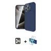 MARSİLYAN™- iPhone 16 Pro Max Kılıf Eksen Form Prime - Siyah 3D Antistatik Seramik Nano Ekran Koruyucu + PVD Metal Kamera Lens - GD