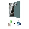 MARSİLYAN™- iPhone 16 Pro Max Kılıf Eksen Form Prime - Siyah 3D Antistatik Seramik Nano Ekran Koruyucu + Raze Metal Kamera Lens - NLGY