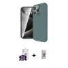 MARSİLYAN™- iPhone 16 Pro Max Kılıf Eksen Form Prime - Siyah Bilvis 3D Cam Ekran Koruyucu + Gümüş Bilvis Titan Kamera Lens