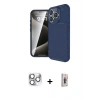 MARSİLYAN™- iPhone 16 Pro Max Kılıf Eksen Form Prime - Siyah Bilvis 3D Cam Ekran Koruyucu + Pers Alüminyum Kamera Lens - GS