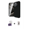 MARSİLYAN™- iPhone 16 Pro Max Kılıf Eksen Form Prime - Siyah Bilvis 3D Cam Ekran Koruyucu + Siyah Bilvis Titan Kamera Lens
