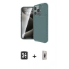 MARSİLYAN™- iPhone 16 Pro Max Kılıf Eksen Form Prime - Siyah Bilvis 3D Cam Ekran Koruyucu + Siyah PVD Metal Kamera Lens