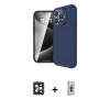 MARSİLYAN™- iPhone 16 Pro Max Kılıf Eksen Form Prime - Siyah Bilvis 3D Cam Ekran Koruyucu + Siyah PVD Metal Kamera Lens