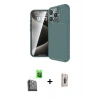 MARSİLYAN™- iPhone 16 Pro Max Kılıf Eksen Form Prime - Siyah Bilvis 3D Cam Ekran Koruyucu + Raze Metal Kamera Lens - SH