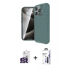MARSİLYAN™- iPhone 16 Pro Max Kılıf Eksen Form Prime - Siyah Bilvis 3X AR Hayalet Cam Ekran Koruyucu + Bilvis Titan Kamera Lens - GS