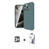 MARSİLYAN™- iPhone 16 Pro Max Kılıf Eksen Form Prime - Siyah Bilvis 3X AR Hayalet Cam Ekran Koruyucu + PVD Metal Kamera Lens - GS