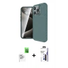 MARSİLYAN™- iPhone 16 Pro Max Kılıf Eksen Form Prime - Siyah Bilvis 3X AR Hayalet Cam Ekran Koruyucu + Raze Metal Kamera Lens - BZ