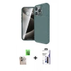 MARSİLYAN™- iPhone 16 Pro Max Kılıf Eksen Form Prime - Siyah Bilvis 3X AR Hayalet Cam Ekran Koruyucu + Raze Metal Kamera Lens - NLGY