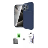 MARSİLYAN™- iPhone 16 Pro Max Kılıf Eksen Form Prime - Siyah Bilvis 3X AR Hayalet Cam Ekran Koruyucu + Raze Metal Kamera Lens - SH