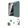 MARSİLYAN™- iPhone 16 Pro Max Kılıf Eksen Form Prime - Siyah Bilvis 3X AR Hayalet Cam Ekran Koruyucu + Raze Metal Kamera Lens - SH