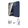 MARSİLYAN™- iPhone 16 Pro Max Kılıf Eksen Form Prime - Siyah Bilvis 3X AR HD Cam Ekran Koruyucu + Pers Alüminyum Kamera Lens - GS