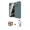 MARSİLYAN™- iPhone 16 Pro Max Kılıf Eksen Form Prime - Siyah Bilvis 3X AR HD Cam Ekran Koruyucu + Pers Alüminyum Kamera Lens - CLTM