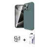 MARSİLYAN™- iPhone 16 Pro Max Kılıf Eksen Form Prime - Siyah Bilvis 3X AR HD Cam Ekran Koruyucu + Pers Alüminyum Kamera Lens - GS