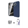 MARSİLYAN™- iPhone 16 Pro Max Kılıf Eksen Form Prime - Siyah Bilvis 3X AR HD Cam Ekran Koruyucu + Pers Alüminyum Kamera Lens - GI