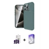 MARSİLYAN™- iPhone 16 Pro Max Kılıf Eksen Form Prime - Siyah Bilvis 5in1 3D Magic Cam Ekran Koruyucu + Bilvis Titan Kamera Lens - GS