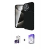 MARSİLYAN™- iPhone 16 Pro Max Kılıf Eksen Form Prime - Siyah Bilvis 5in1 3D Magic Cam Ekran Koruyucu + Bilvis Titan Kamera Lens - TMGI