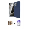 MARSİLYAN™- iPhone 16 Pro Max Kılıf Eksen Form Prime - Siyah Bilvis 5in1 3D Magic Cam Ekran Koruyucu + Pers Alüminyum Kamera Lens - CLTM