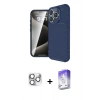 MARSİLYAN™- iPhone 16 Pro Max Kılıf Eksen Form Prime - Siyah Bilvis 5in1 3D Magic Cam Ekran Koruyucu + Pers Alüminyum Kamera Lens - GS