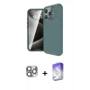MARSİLYAN™- iPhone 16 Pro Max Kılıf Eksen Form Prime - Siyah Bilvis 5in1 3D Magic Cam Ekran Koruyucu + Pers Alüminyum Kamera Lens - GI