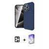 MARSİLYAN™- iPhone 16 Pro Max Kılıf Eksen Form Prime - Siyah Bilvis 5in1 3D Magic Cam Ekran Koruyucu + PVD Metal Kamera Lens - GD