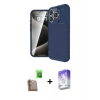 MARSİLYAN™- iPhone 16 Pro Max Kılıf Eksen Form Prime - Siyah Bilvis 5in1 3D Magic Cam Ekran Koruyucu + Raze Metal Kamera Lens - CLTM
