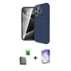 MARSİLYAN™- iPhone 16 Pro Max Kılıf Eksen Form Prime - Siyah Bilvis 5in1 3D Magic Cam Ekran Koruyucu + Raze Metal Kamera Lens - SH