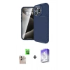 MARSİLYAN™- iPhone 16 Pro Max Kılıf Eksen Form Prime - Siyah Bilvis 5in1 3D Magic Cam Ekran Koruyucu + Raze Metal Kamera Lens - NLGY