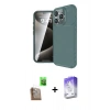 MARSİLYAN™- iPhone 16 Pro Max Kılıf Eksen Form Prime - Siyah Bilvis 5in1 3D Magic Cam Ekran Koruyucu + Raze Metal Kamera Lens - CLTM