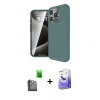 MARSİLYAN™- iPhone 16 Pro Max Kılıf Eksen Form Prime - Siyah Bilvis 5in1 5D Magic Hayalet Cam Ekran Koruyucu + Raze Metal Kamera Lens - SH