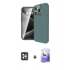 MARSİLYAN™- iPhone 16 Pro Max Kılıf Eksen Form Prime - Siyah Bilvis 5in1 5D Magic Hayalet Cam Ekran Koruyucu + PVD Metal Kamera Lens - SH