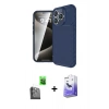MARSİLYAN™- iPhone 16 Pro Max Kılıf Eksen Form Prime - Siyah Bilvis 5in1 5D Magic Hayalet Cam Ekran Koruyucu + Raze Metal Kamera Lens - SH