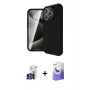 MARSİLYAN™- iPhone 16 Pro Max Kılıf Eksen Form Prime - Siyah Bilvis 5in1 5D Magic Hayalet Cam Ekran Koruyucu + Bilvis Titan Kamera Lens - TMGI