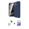 MARSİLYAN™- iPhone 16 Pro Max Kılıf Eksen Form Prime - Siyah Bilvis 5in1 5D Magic Hayalet Cam Ekran Koruyucu + Raze Metal Kamera Lens - BZ