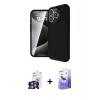 MARSİLYAN™- iPhone 16 Pro Max Kılıf Eksen Form Prime - Siyah Bilvis 5in1 5D Magic Hayalet Cam Ekran Koruyucu + Bilvis Titan Kamera Lens - GS