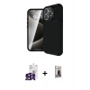 MARSİLYAN™- iPhone 16 Pro Max Kılıf Eksen Form Prime - Siyah Bilvis Hayalet Cam Ekran Koruyucu + Bilvis Titan Kamera Lens - SH