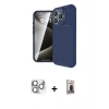 MARSİLYAN™- iPhone 16 Pro Max Kılıf Eksen Form Prime - Siyah Bilvis Hayalet Cam Ekran Koruyucu + Pers Alüminyum Kamera Lens - GS