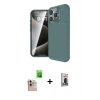 MARSİLYAN™- iPhone 16 Pro Max Kılıf Eksen Form Prime - Siyah Bilvis Hayalet Cam Ekran Koruyucu + Natural Grey Raze Metal Kamera Lens