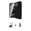 MARSİLYAN™- iPhone 16 Pro Max Kılıf Eksen Form Prime - Siyah Bilvis Hayalet Cam Ekran Koruyucu + Titanyum Gri Bilvis Titan Kamera Lens
