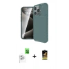 MARSİLYAN™- iPhone 16 Pro Max Kılıf Eksen Form Prime - Siyah Buffer Cam Ekran Koruyucu + Beyaz Raze Metal Kamera Lens