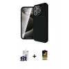 MARSİLYAN™- iPhone 16 Pro Max Kılıf Eksen Form Prime - Siyah Buffer Cam Ekran Koruyucu + Bilvis Titan Kamera Lens - TMGI