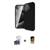 MARSİLYAN™- iPhone 16 Pro Max Kılıf Eksen Form Prime - Siyah Buffer Cam Ekran Koruyucu + Bilvis Titan Kamera Lens - SH