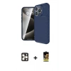 MARSİLYAN™- iPhone 16 Pro Max Kılıf Eksen Form Prime - Siyah Buffer Cam Ekran Koruyucu + PVD Metal Kamera Lens - GD