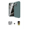 MARSİLYAN™- iPhone 16 Pro Max Kılıf Eksen Form Prime - Siyah Buffer Cam Ekran Koruyucu + Pers Alüminyum Kamera Lens - GI