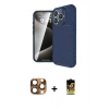 MARSİLYAN™- iPhone 16 Pro Max Kılıf Eksen Form Prime - Siyah Buffer Cam Ekran Koruyucu + Pers Alüminyum Kamera Lens - CLTM
