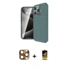 MARSİLYAN™- iPhone 16 Pro Max Kılıf Eksen Form Prime - Siyah Buffer Cam Ekran Koruyucu + Pers Alüminyum Kamera Lens - CLTM