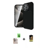 MARSİLYAN™- iPhone 16 Pro Max Kılıf Eksen Form Prime - Siyah Buffer Cam Ekran Koruyucu + Raze Metal Kamera Lens - NLGY