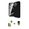 MARSİLYAN™- iPhone 16 Pro Max Kılıf Eksen Form Prime - Siyah Buffer Cam Ekran Koruyucu + Raze Metal Kamera Lens - CLTM